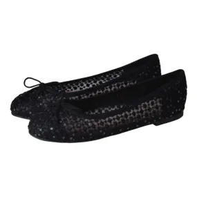 38187 - Black Micro Flats for Teen/Women by Pretty Ballerinas