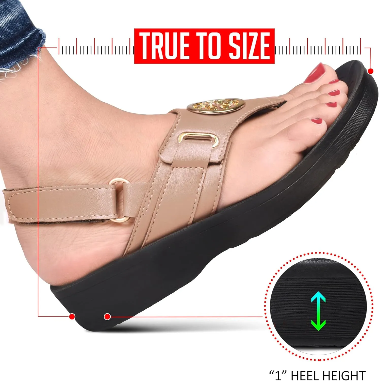 AEROTHOTIC Arch Support Flip Flops for Women Comfortable Stylish Straps with Non Slip Footbed Fashion Dressy Sandals Outdoor Travel Vacation Essentials