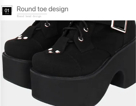 Angelic Imprint~Punk Lolita 8CM Heel Platform Shoes High Boots