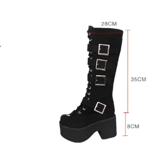 Angelic Imprint~Punk Lolita 8CM Heel Platform Shoes High Boots
