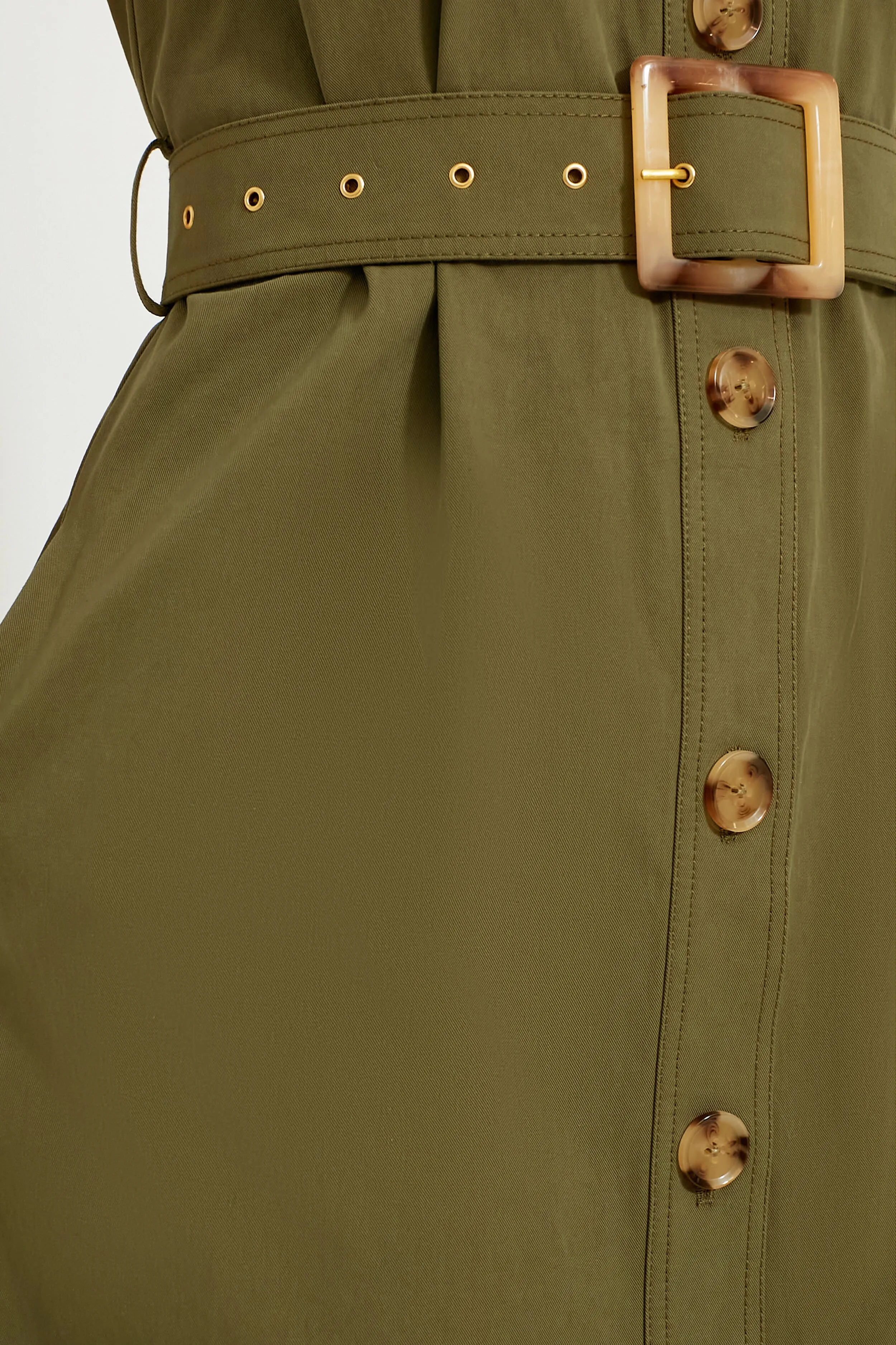 Army Green Sleeveless Chamberlin Dress