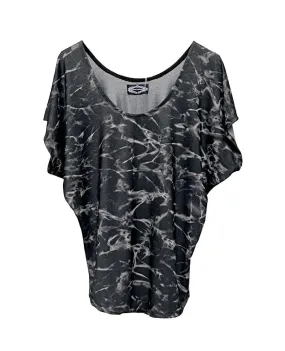 Black and Beige Crackled Dolman Top