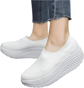 Black Walking Shoes Women Casual Mesh Breathable Sneakers Lightweight Sports Hiking Shoe Slip on Jogging Workout Sneaker Footwear