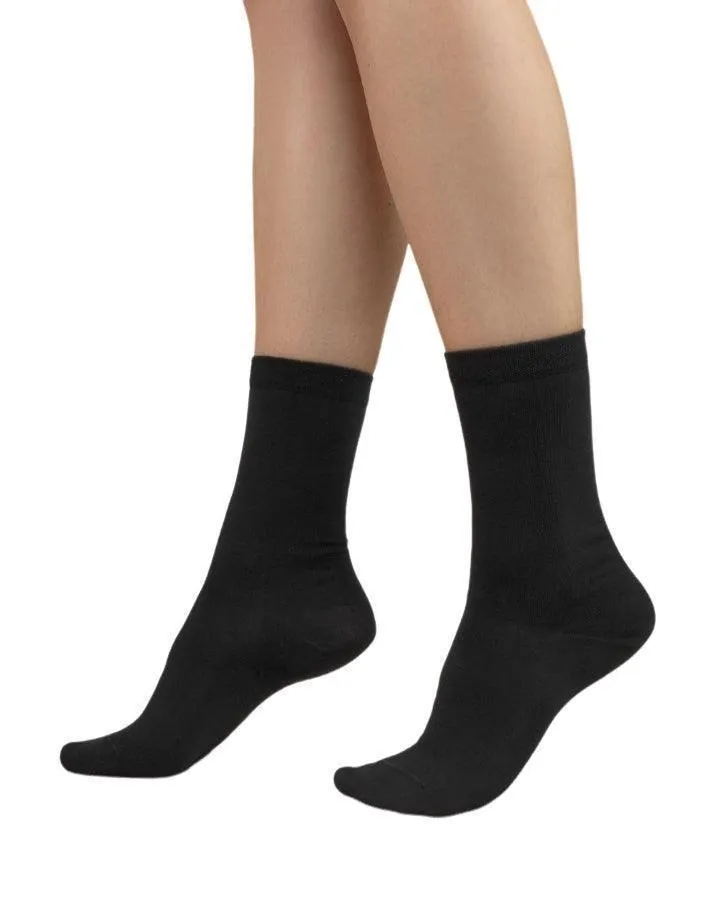 Bleu Foret Solid Color Cotton Socks Twin Pack