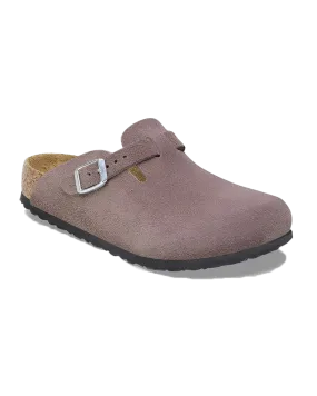 Boston Suede Leather Sandals in Faded Purple