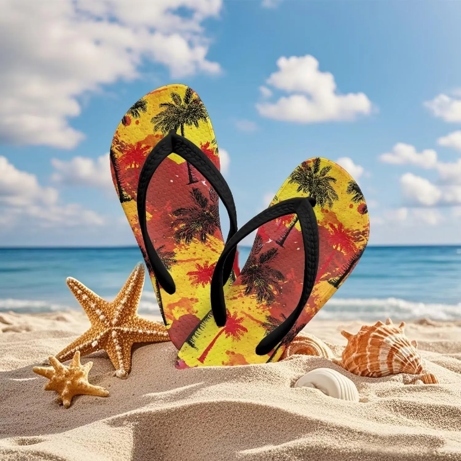 Boy Girls Beach Sandal Hawaiian Trendy Slip-on Flip-Flop Sandals for Swim Pool