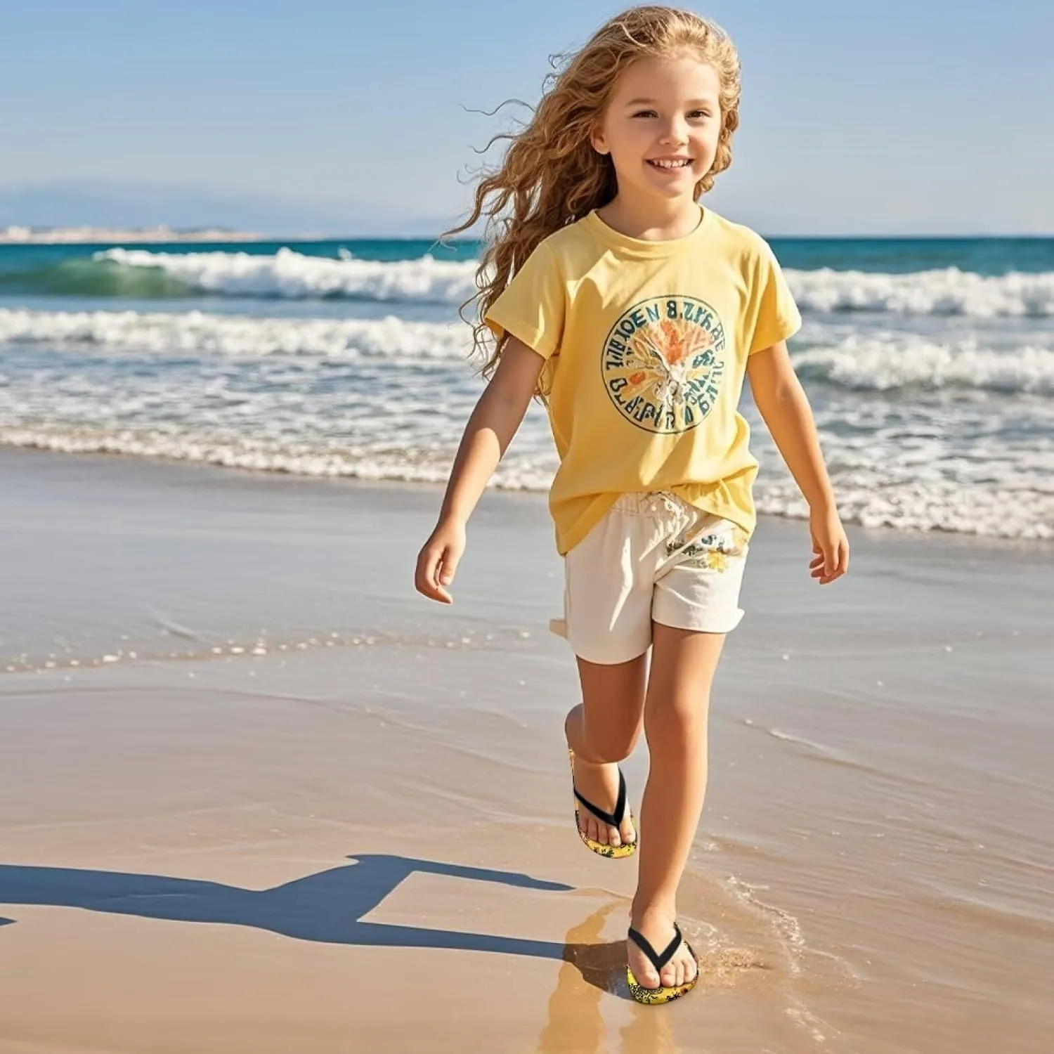 Boy Girls Beach Sandal Hawaiian Trendy Slip-on Flip-Flop Sandals for Swim Pool