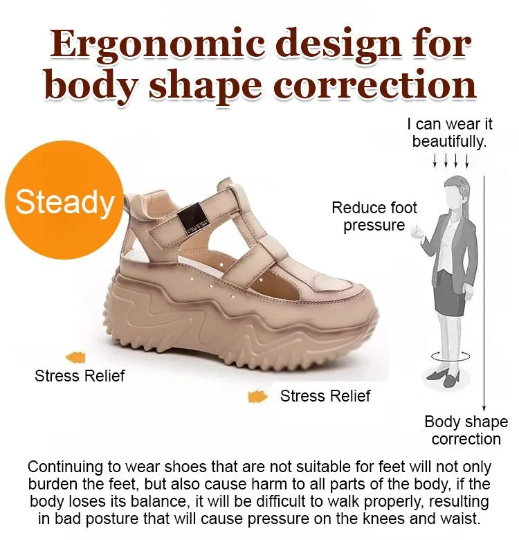 Breathable Hollow-out Platform Wedge Sandals for Women