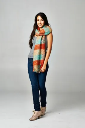Color Plaid Knit Scarf