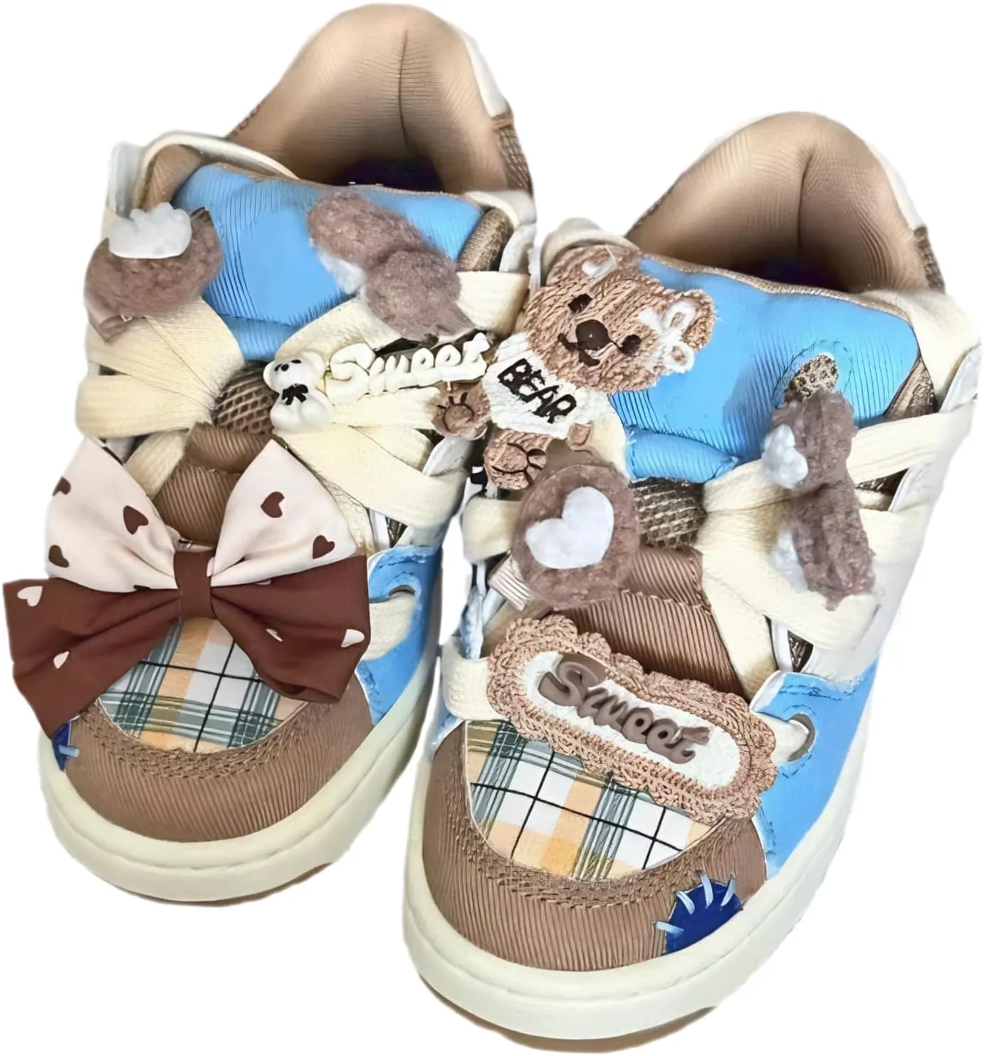 Cut Sweet Beer Fashion Chunky Sneakers for Men Trendy Casual Aesthetic Canvas Walking Shoes