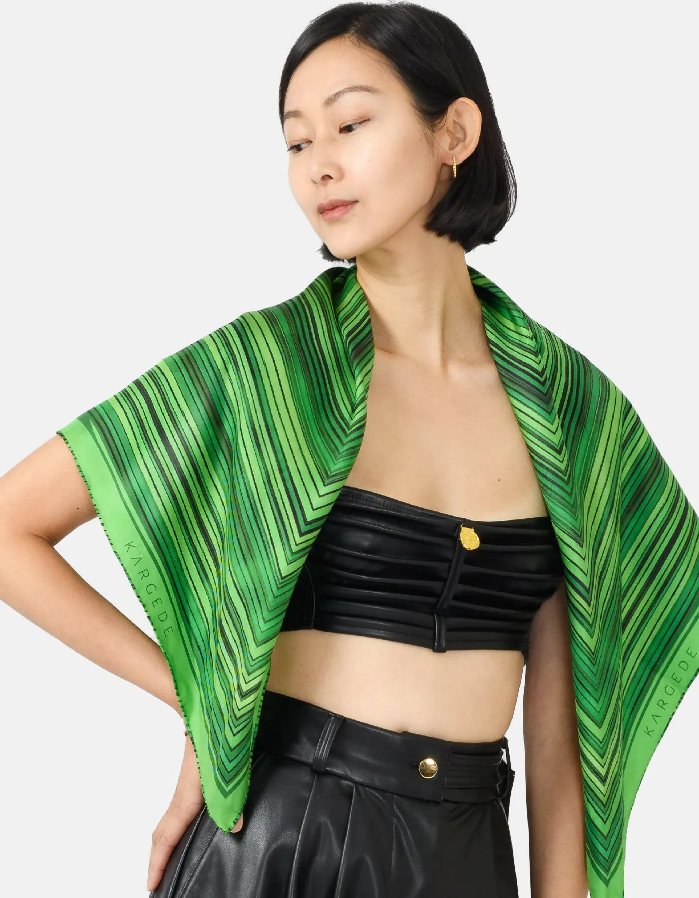 Dalarna Silk Scarf Green