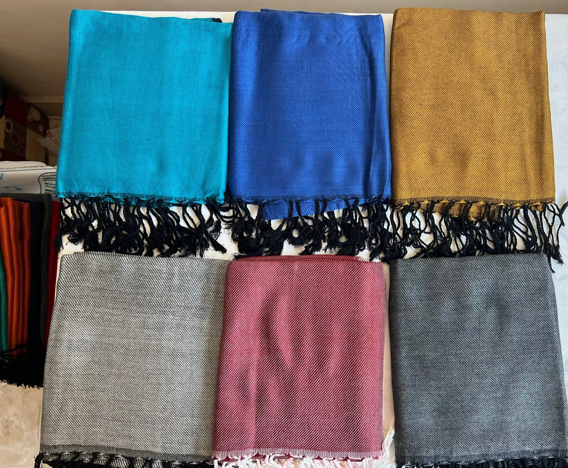 Egyptian Handmade Rectangular Shawl / Scarf for Both Men and Women, high quality Cotton blend handmade fabric, 200 cm length X 60 cm width