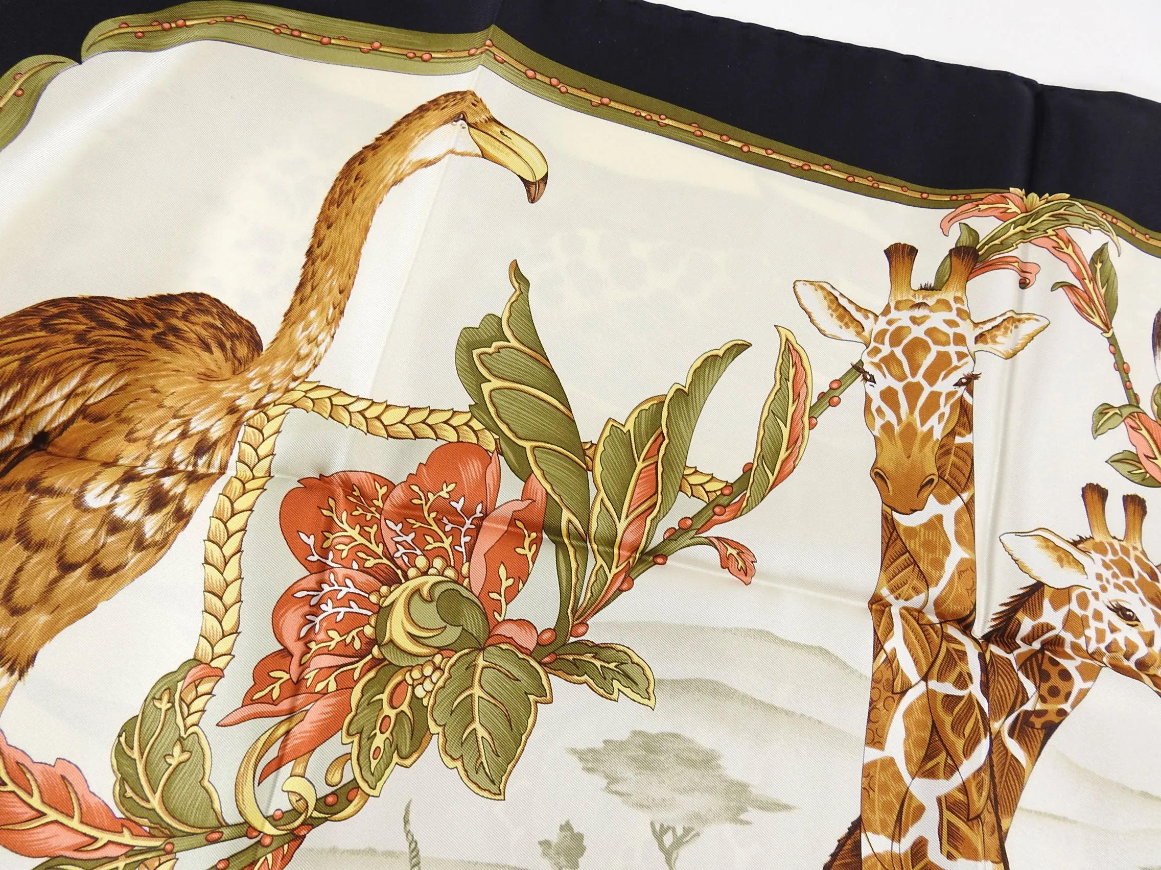 Ferragamo Vintage 1990's Safari Animals Silk Scarf