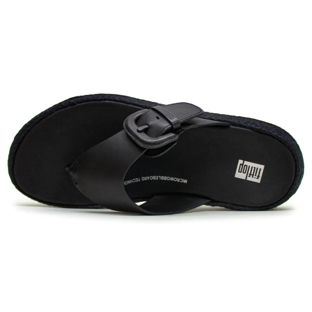 FitFlop F Mode Adjustable Flatform Toe Post Leather Women's Toe Post Sandals