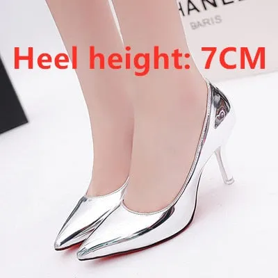 Frauen High Heels Women Fashion Golden Comfortable Slip