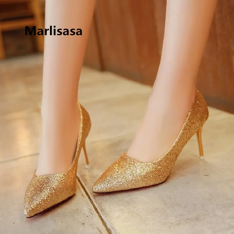 Frauen High Heels Women Fashion Golden Comfortable Slip
