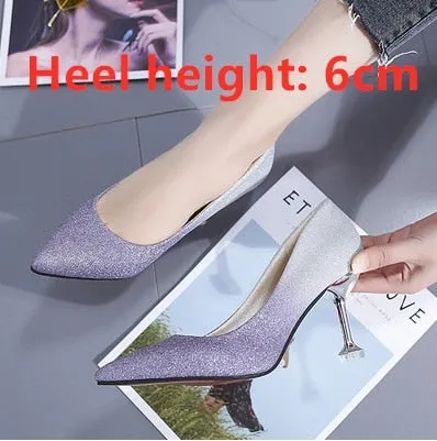 Frauen High Heels Women Fashion Golden Comfortable Slip