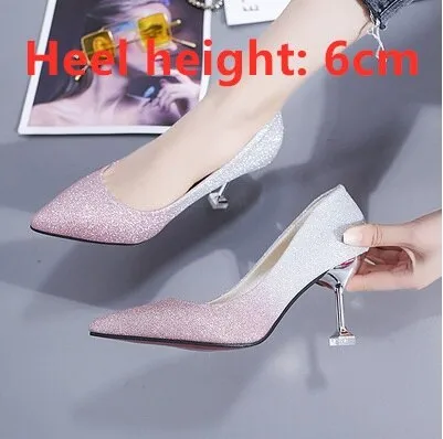Frauen High Heels Women Fashion Golden Comfortable Slip