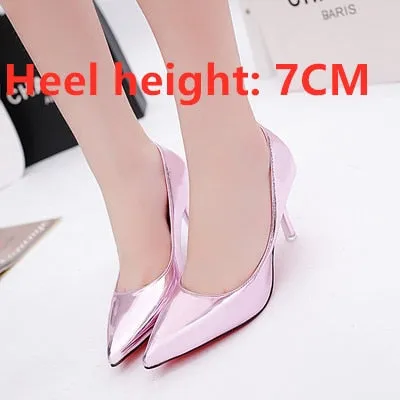 Frauen High Heels Women Fashion Golden Comfortable Slip