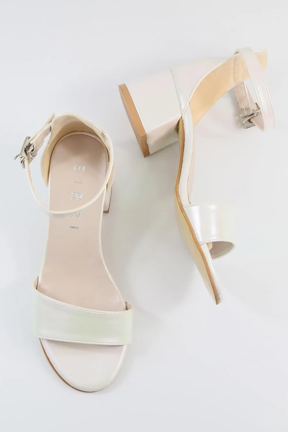 Girls' Iridescent Block-Heel Sandals with Adjustable Ankle Strap  Stylish & Comfortable Kids Dress Shoes
