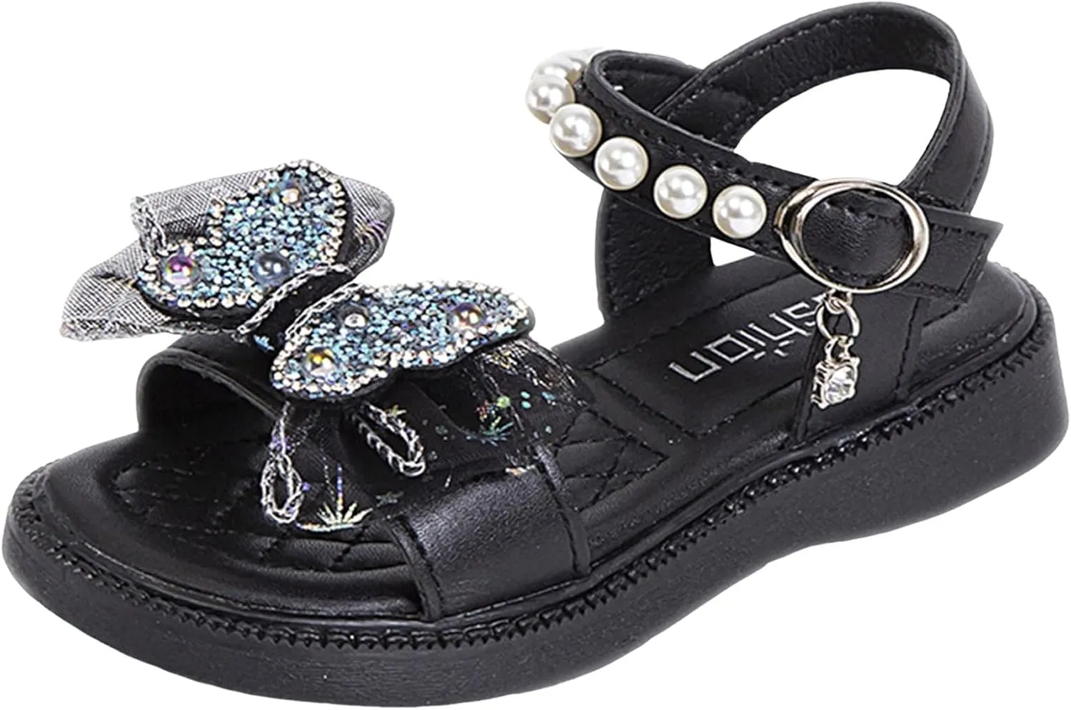 Girls Sandals Party Shoes Summer Crystal Bow Fashionable And Stylish Little Girl Princess Shoes For Middle And Large Children