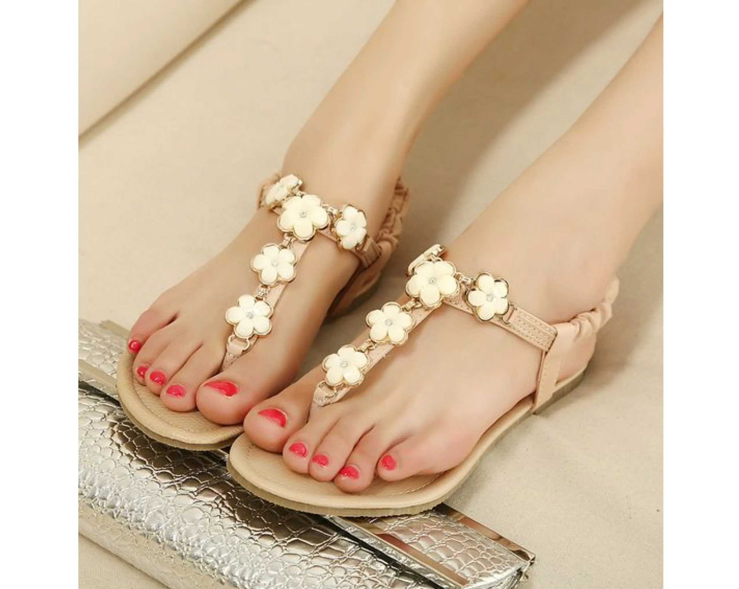 Gold Petal Flourishing Sandals