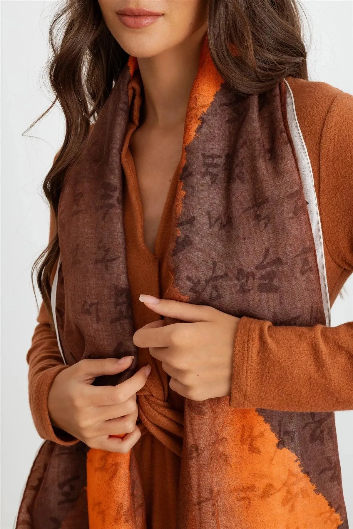 Hangul Stylish Design Korean Languages Scarf