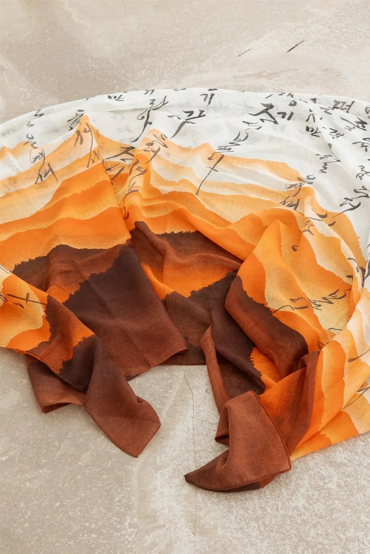 Hangul Stylish Design Korean Languages Scarf