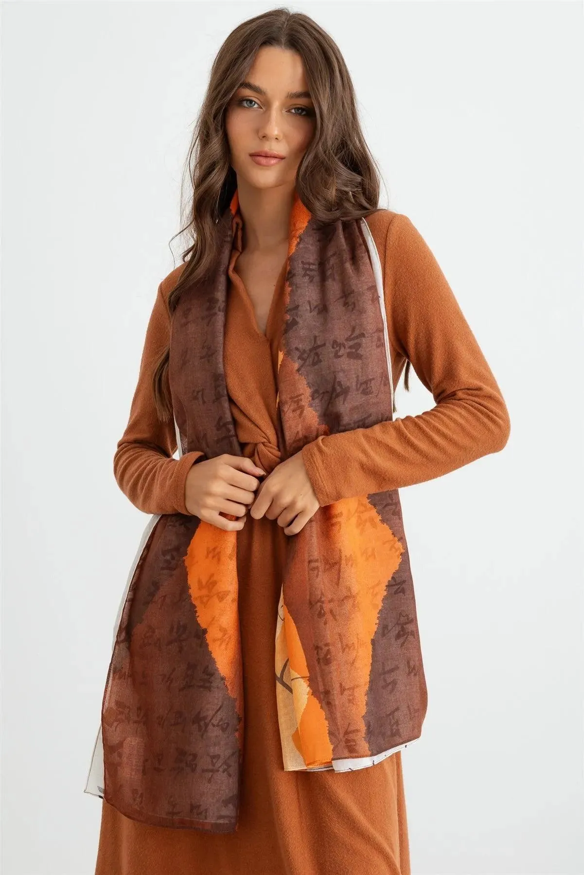 Hangul Stylish Design Korean Languages Scarf