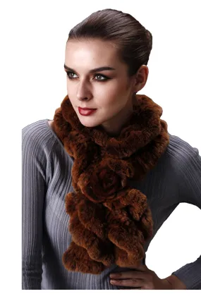 HOYA - Knitted Rex Rabbit Ruffle Scarf