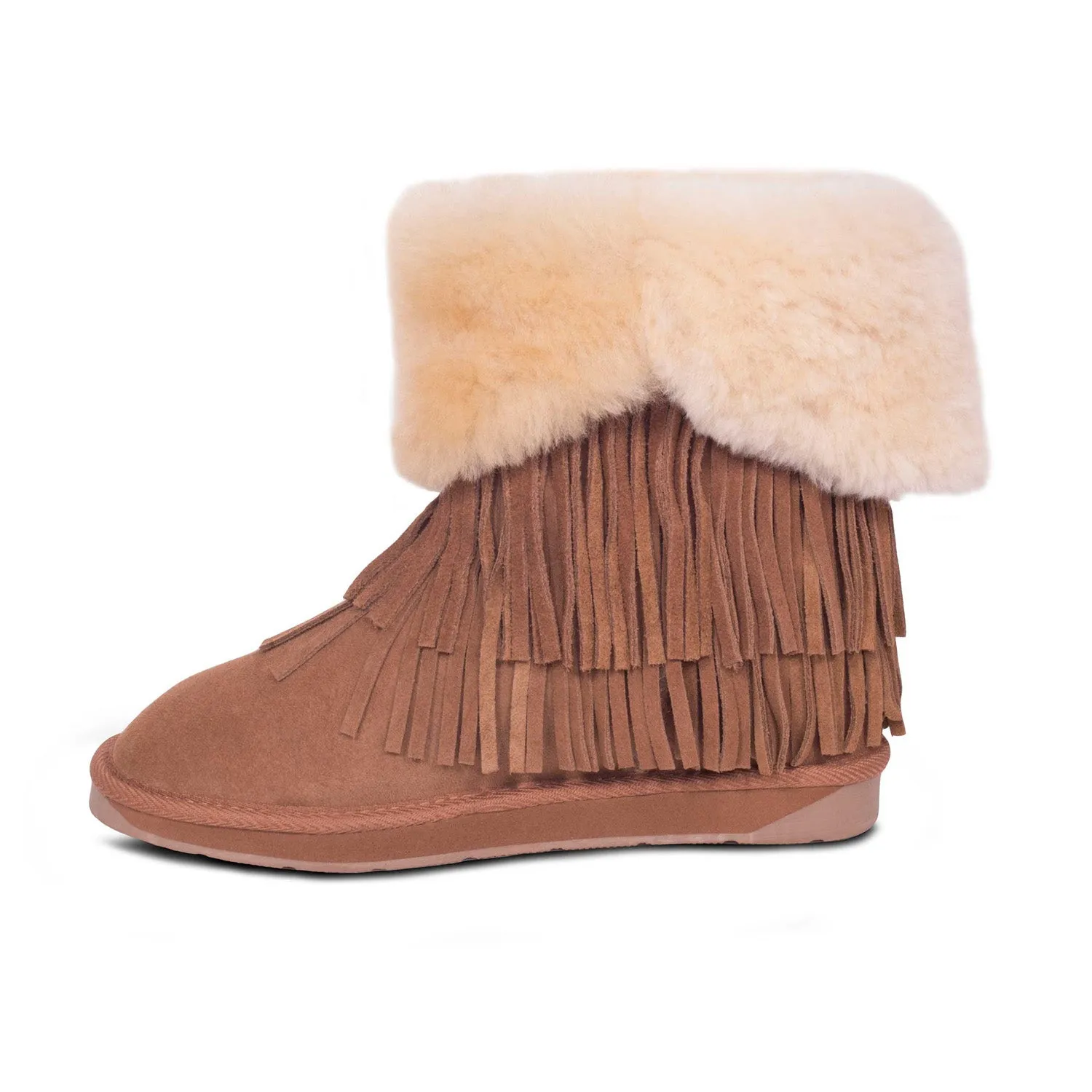 Ladies Classic Fringed Sheepskin Boot