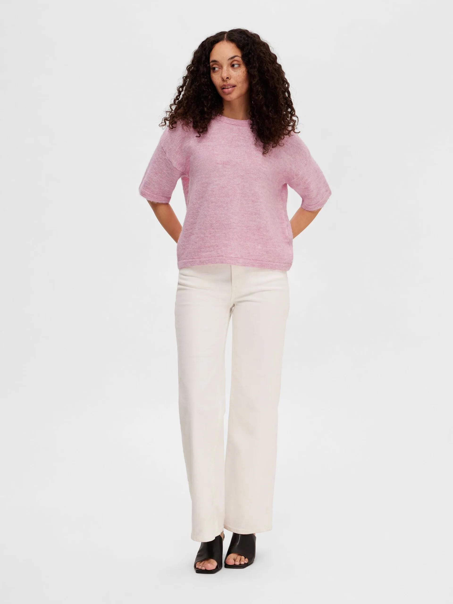 Liliana Me 2/4 Knit O-Neck - Sweet Lilac Melange