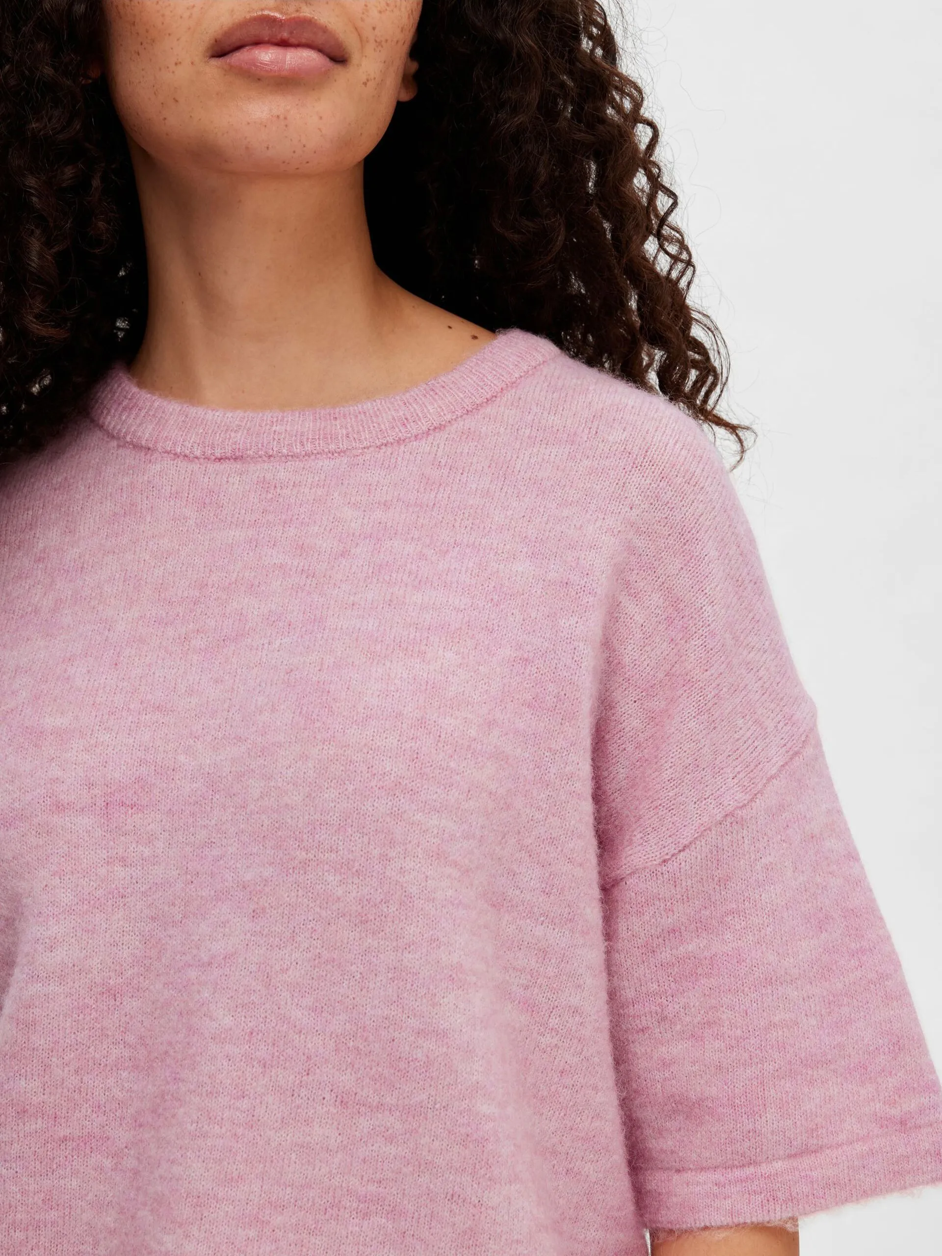 Liliana Me 2/4 Knit O-Neck - Sweet Lilac Melange