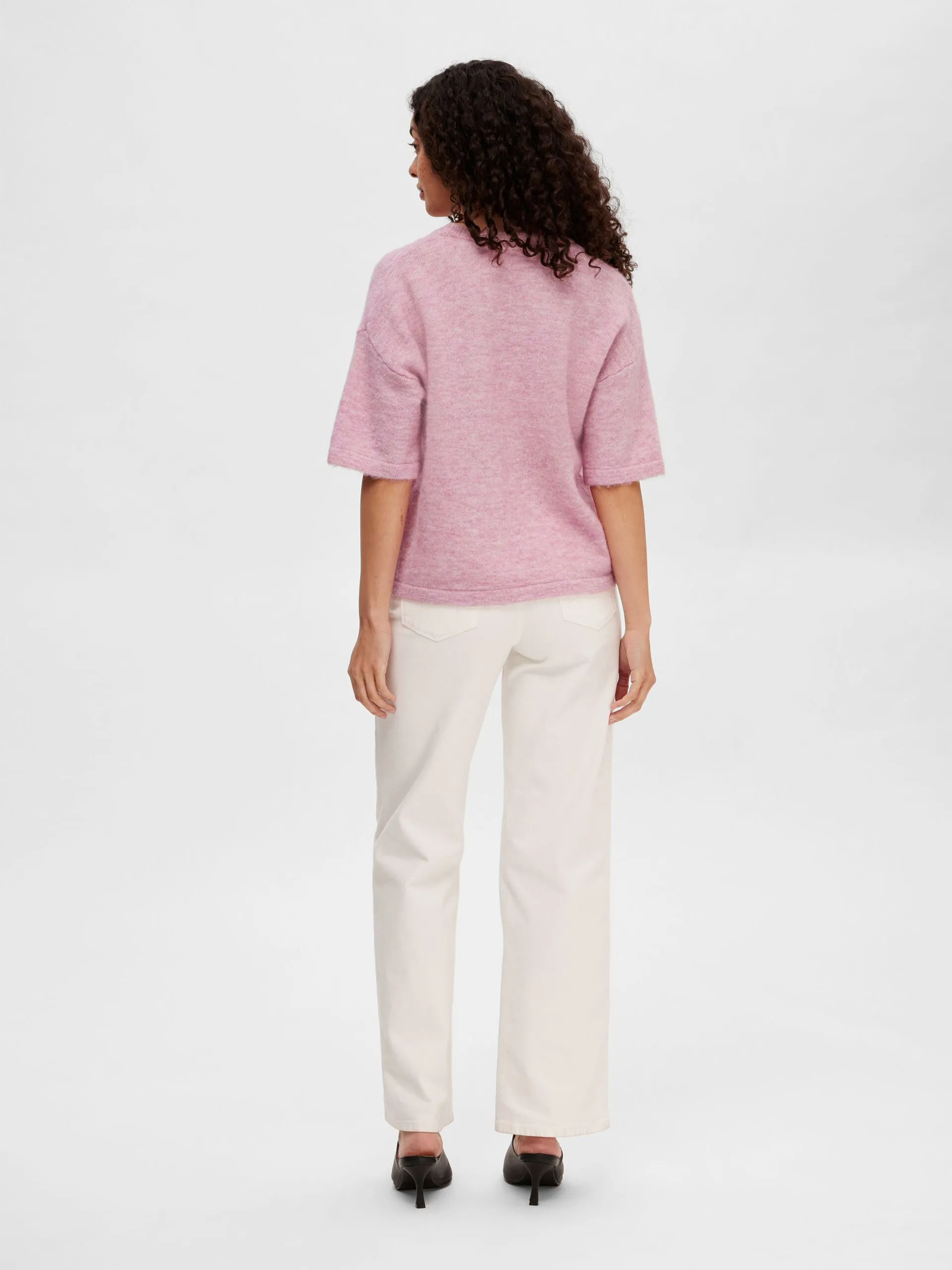 Liliana Me 2/4 Knit O-Neck - Sweet Lilac Melange