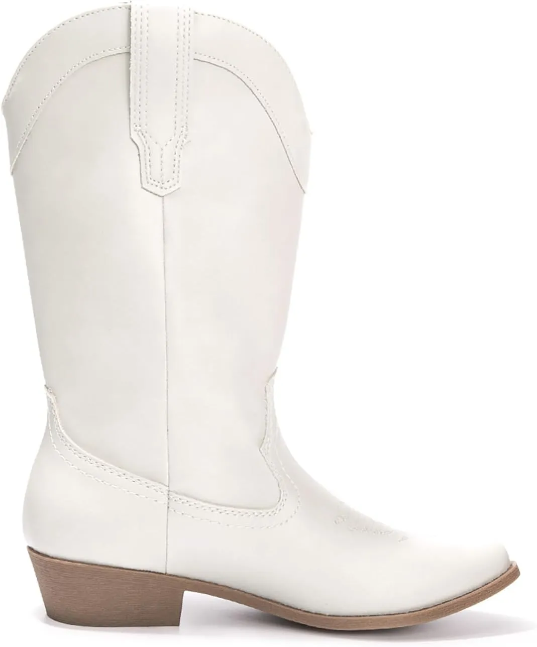 Luffymomo Women's Western Mid-Calf Cowboy Boots Point Toe Classic Cowgirl Boot
