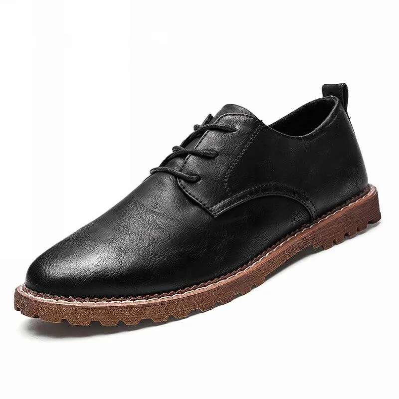Men's Casual Leather Shoes | Men's Flats | Plus Size