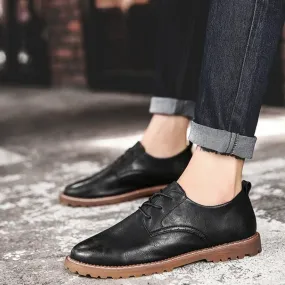 Men's Casual Leather Shoes | Men's Flats | Plus Size