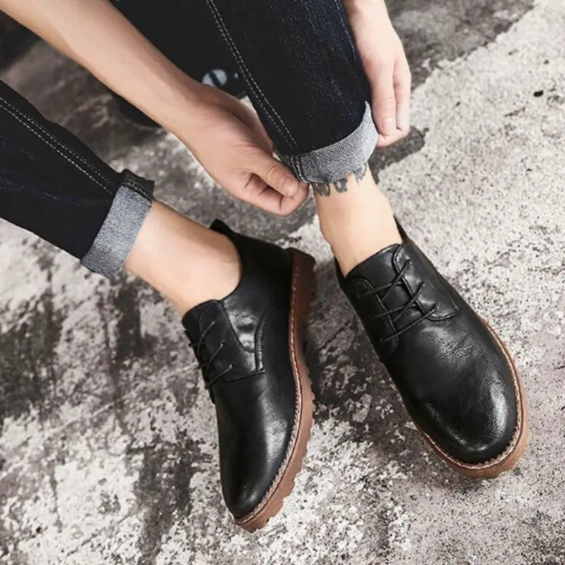 Men's Casual Leather Shoes | Men's Flats | Plus Size