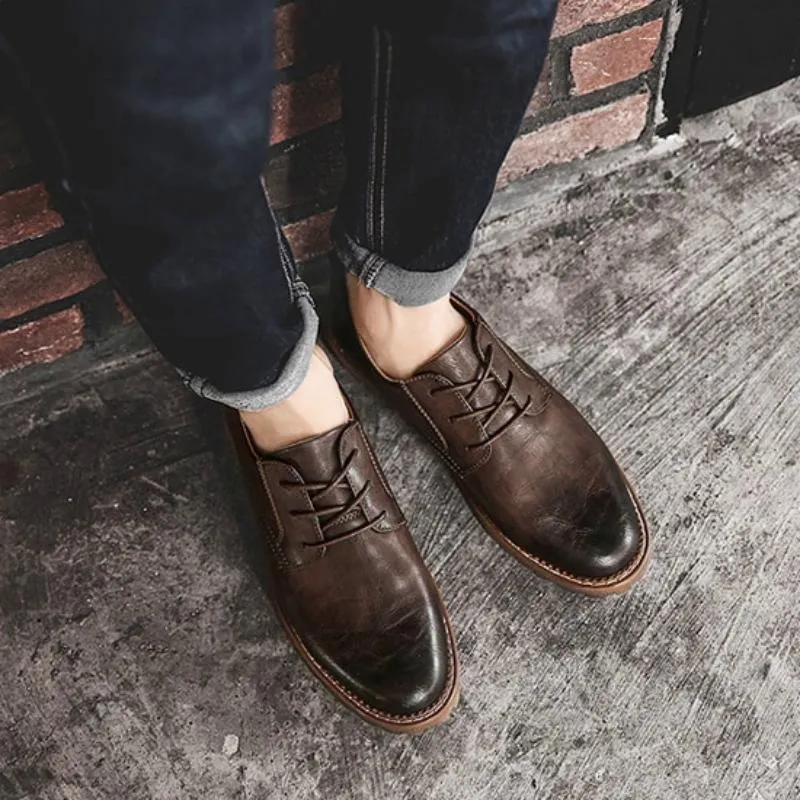 Men's Casual Leather Shoes | Men's Flats | Plus Size