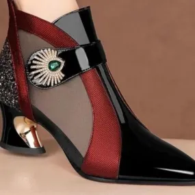 Mesh Breathable Sandals with Rhinestone Decoration