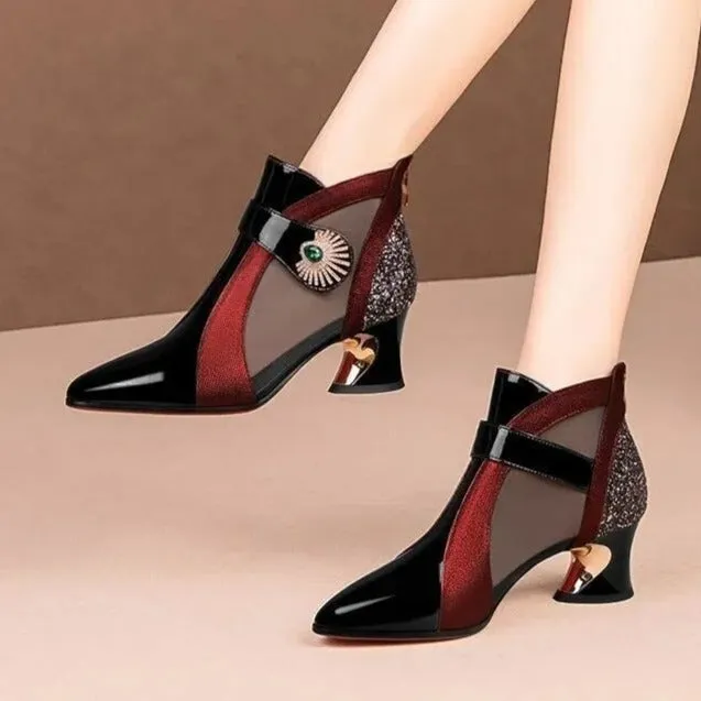 Mesh Breathable Sandals with Rhinestone Decoration