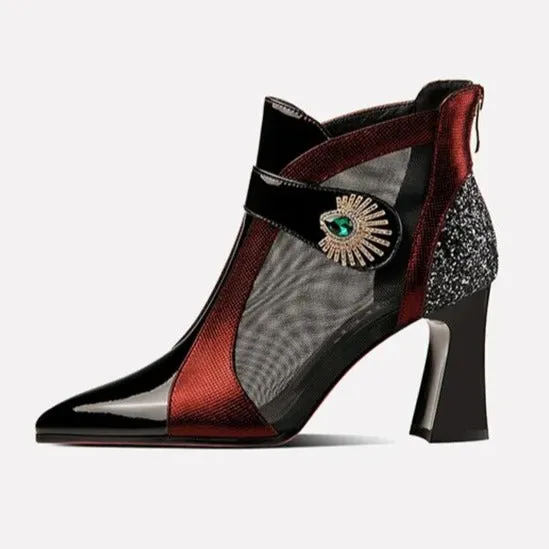Mesh Breathable Sandals with Rhinestone Decoration