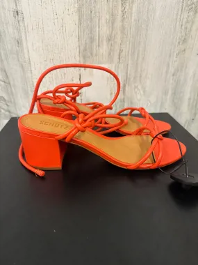 Orange Sandals Heels Block Clothes Mentor, Size 10