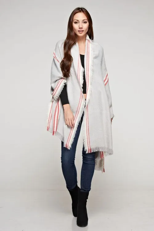 Oversized Striped Scarf