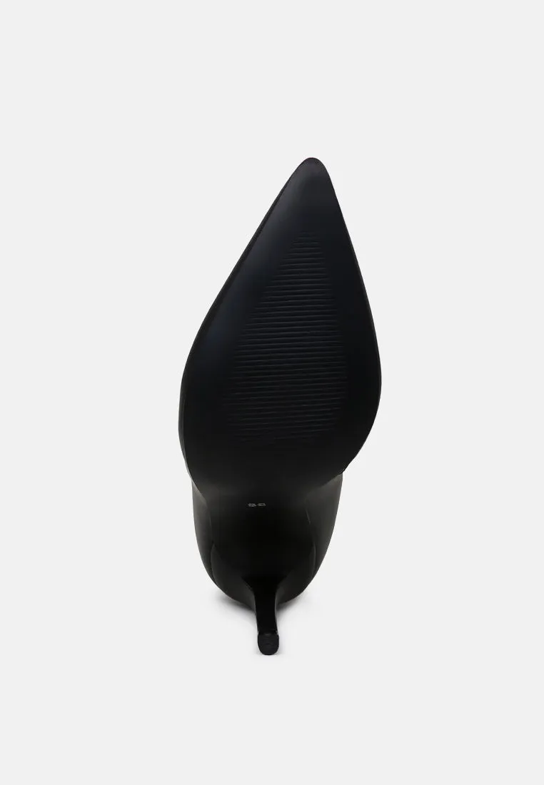 Pointed toe stiletto high ankle boots