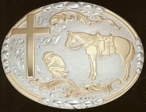 "Praying Cowboy" Belt Buckle by Crumrine