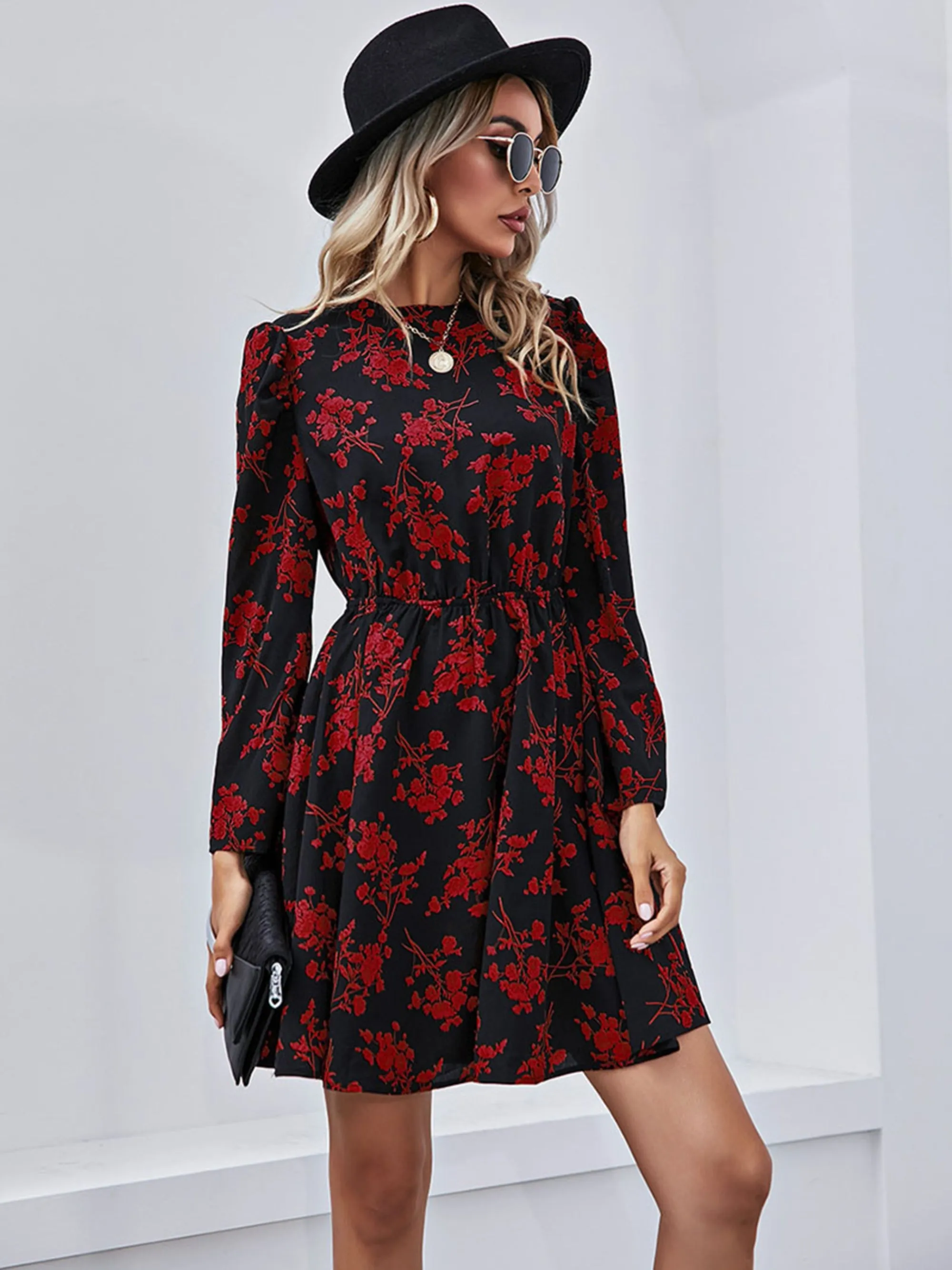 Retro Floral Mini Dress