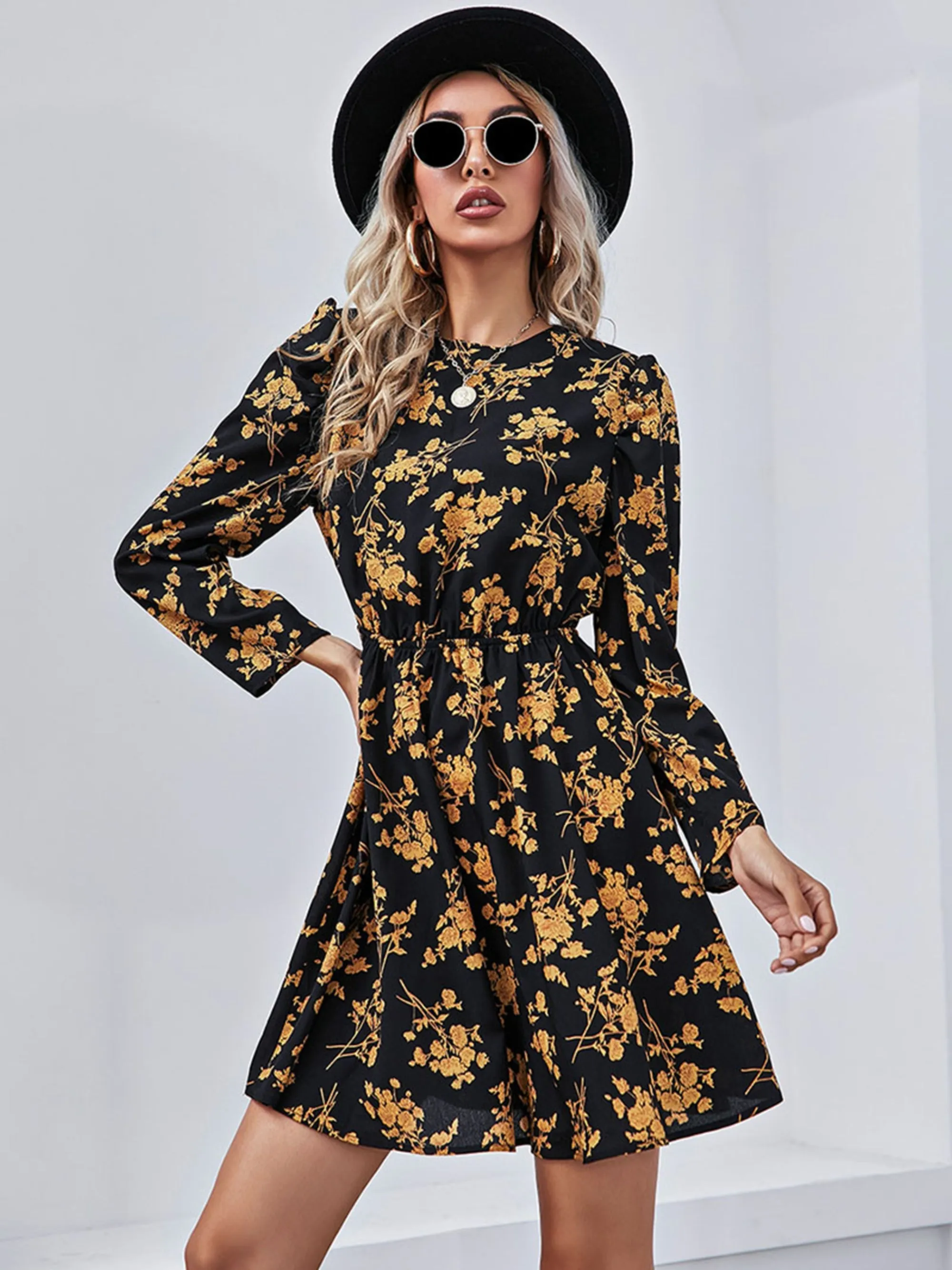 Retro Floral Mini Dress