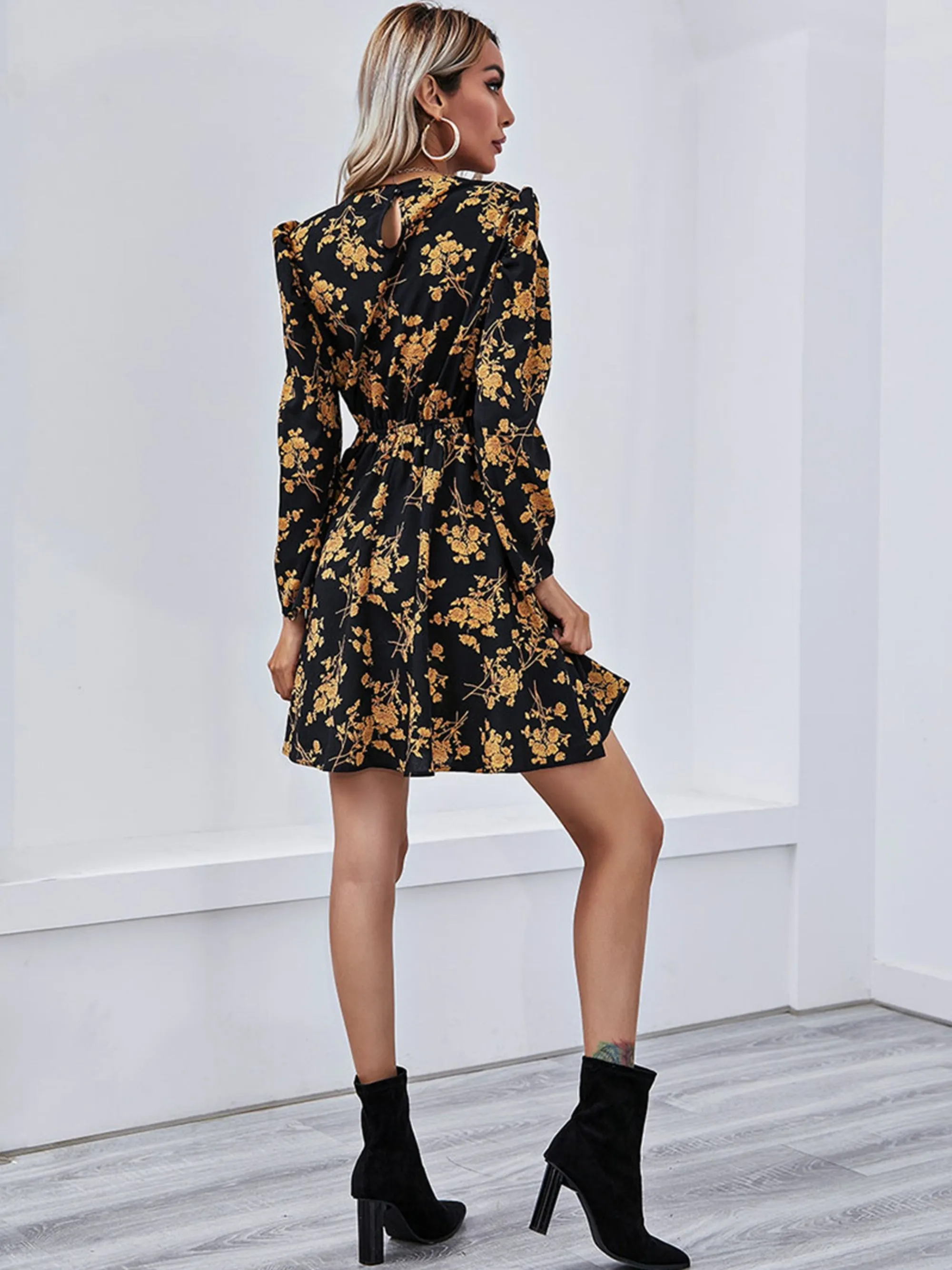 Retro Floral Mini Dress