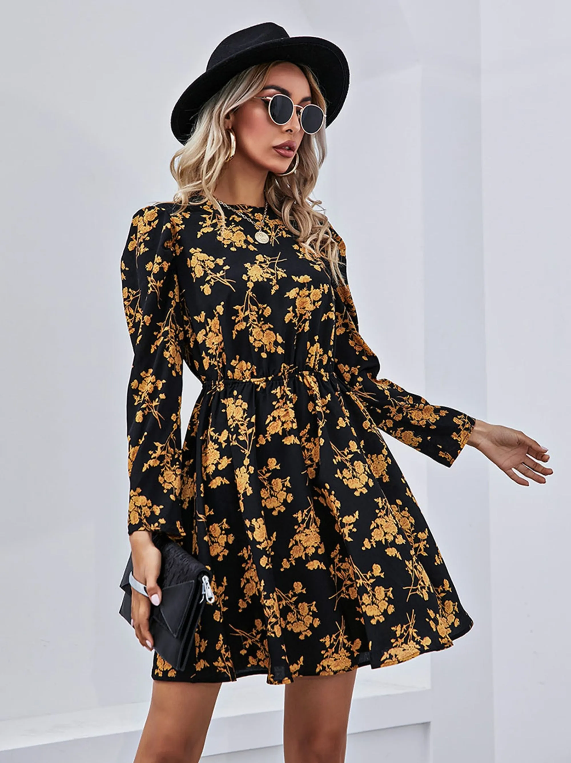 Retro Floral Mini Dress